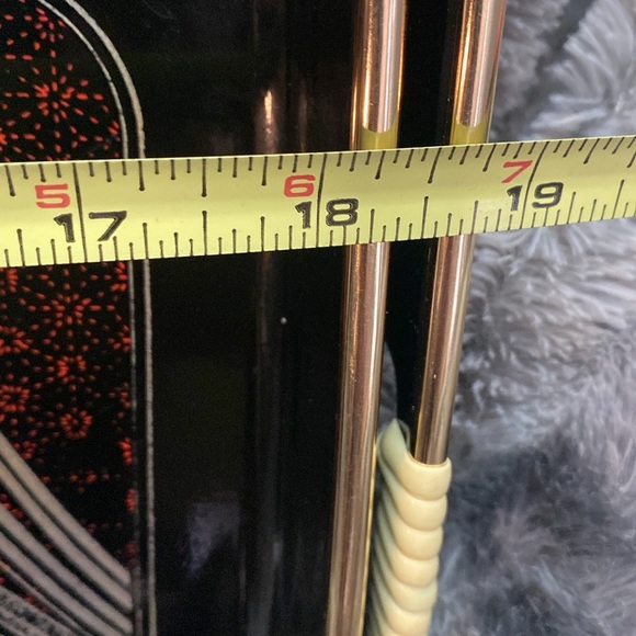 Set 3 Vintage Japanese Shiny Black Lacquer Ware Nesting Trays Gold white & Red - Picture 13 of 16